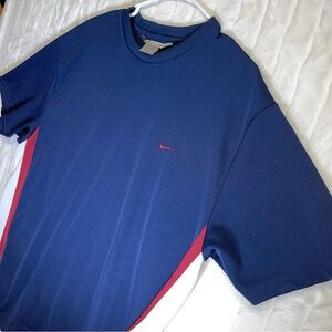 Vtg Y2K Nike Ole Miss Color Way Embroidered Polyester Navy Shirt Men’s Size XL